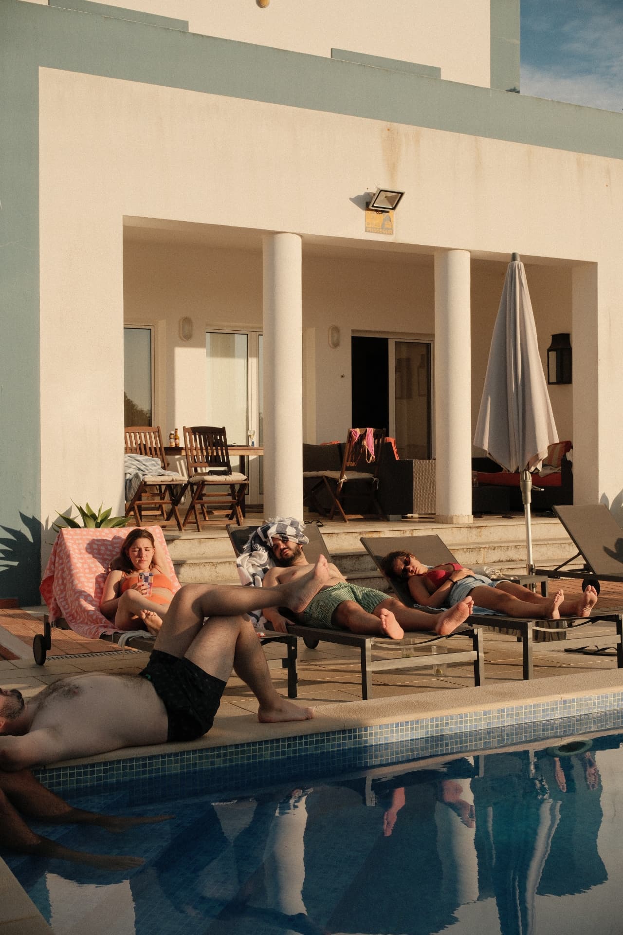 Afternoon nap around the pool