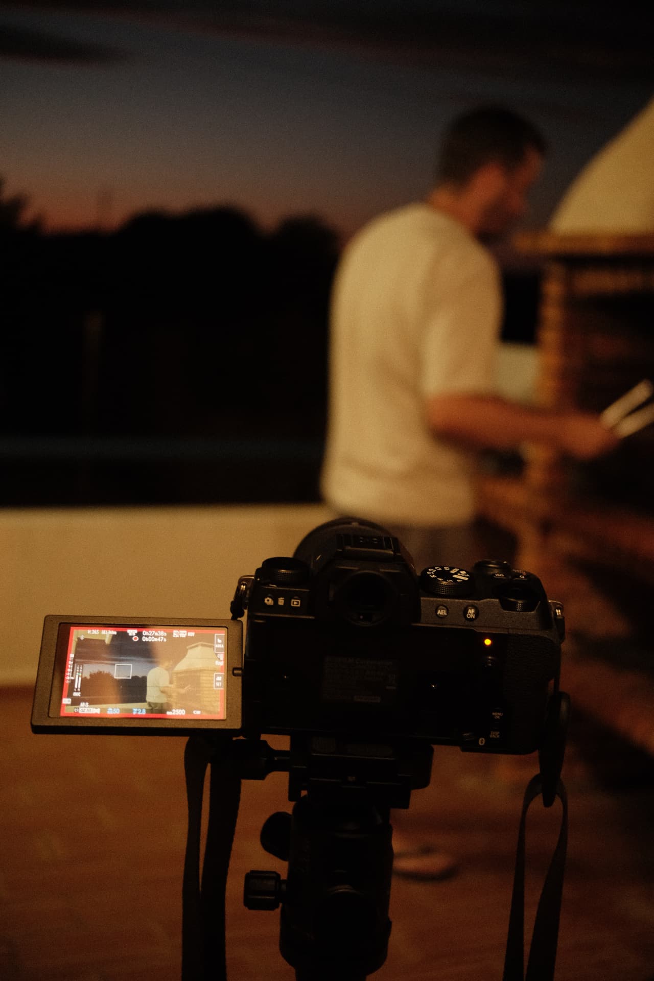 Camera rolling at dusk